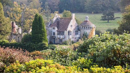 autumn, autumnal, exteriors, gardens, GB, Great Britain, Halloween, jdscotneyautumn2023, Kent, London and South East, London and South East region, October, Old Castle, outdoors, outside, park, parkland, ruins, Scotney Castle, trail, UK, United Kingdom